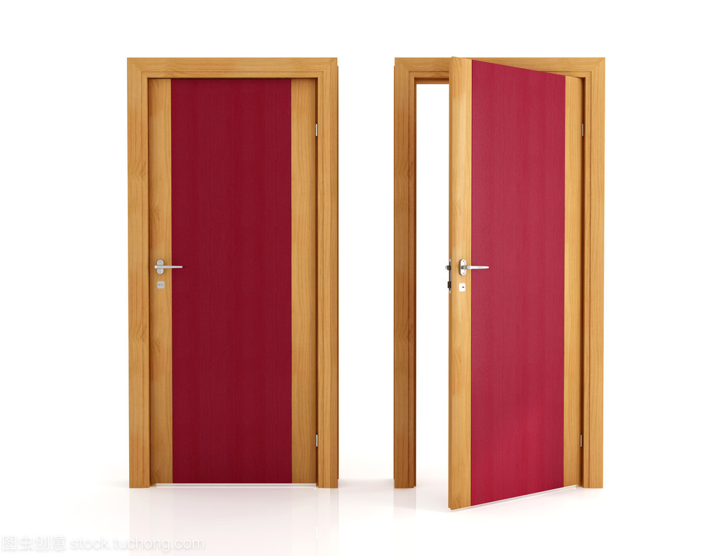 两个优雅木质门